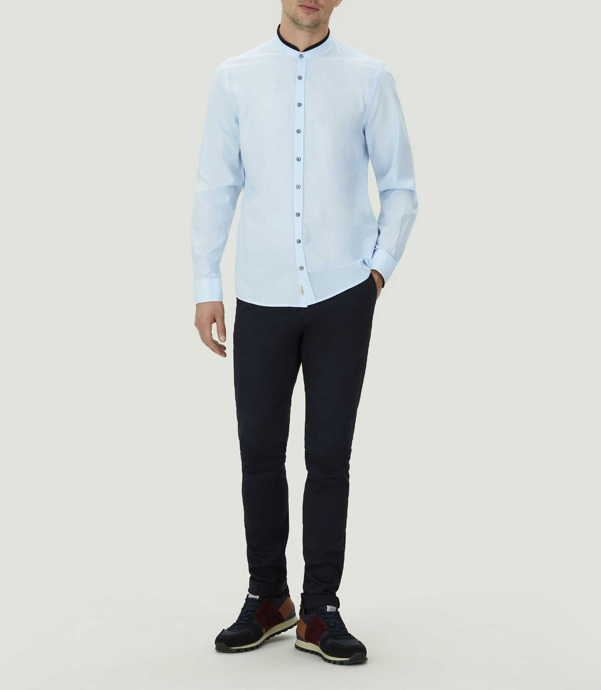 Chemise casual col mao "Marc" - IZAC