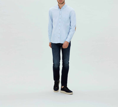 Chemise casual bleu ciel en coton lavé "Marilou" - IZAC