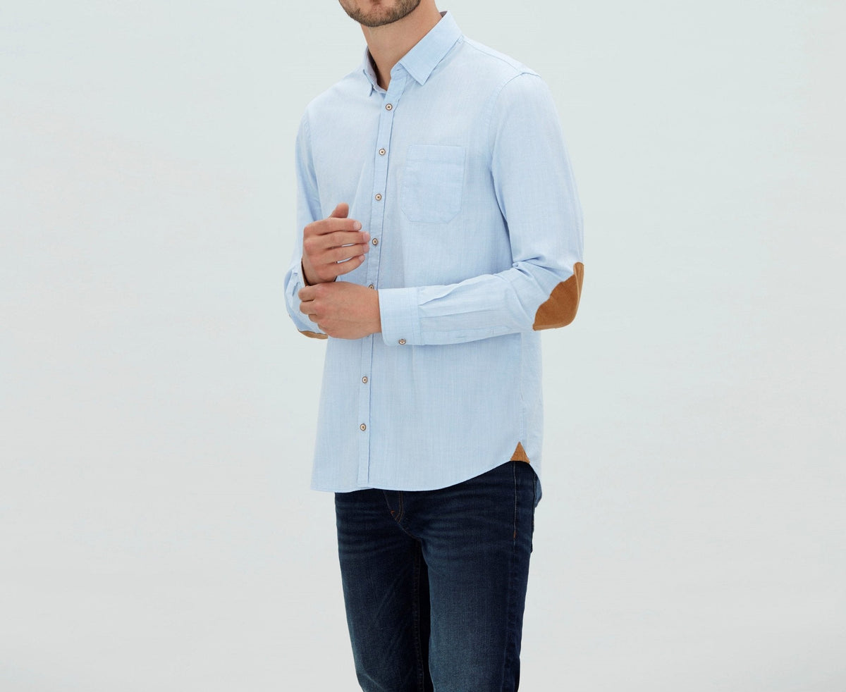 Chemise casual bleu ciel en coton lavé "Marilou" - IZAC