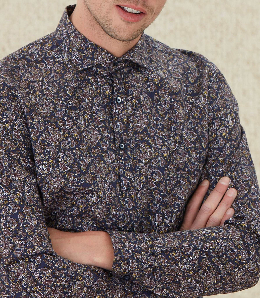 Chemise casual marron "Martin" - IZAC
