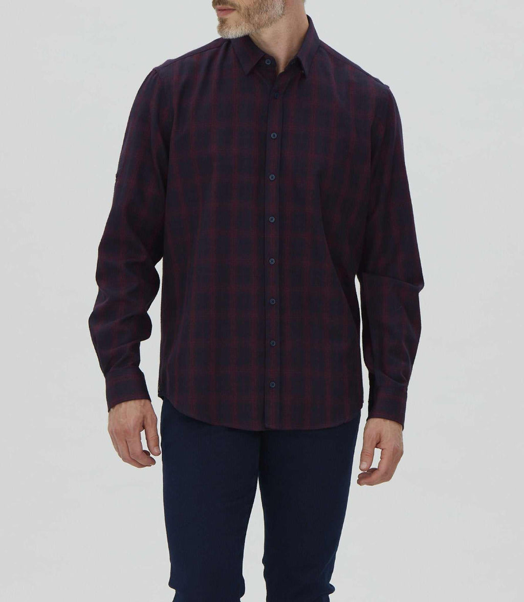 Chemise casual à carreaux rouge "Masis" - IZAC