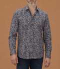 Chemise casual à imprimé cachemire camel "Mathis" - IZAC