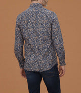 Chemise casual à imprimé cachemire camel "Mathis" - IZAC