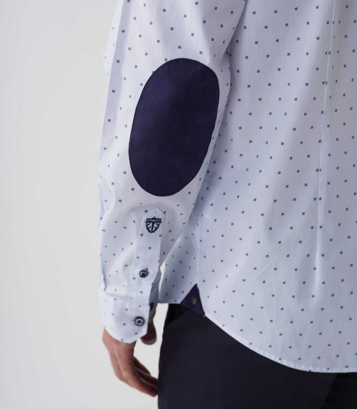 Chemise casual imprimé blanc - marine "Aissam" - IZAC