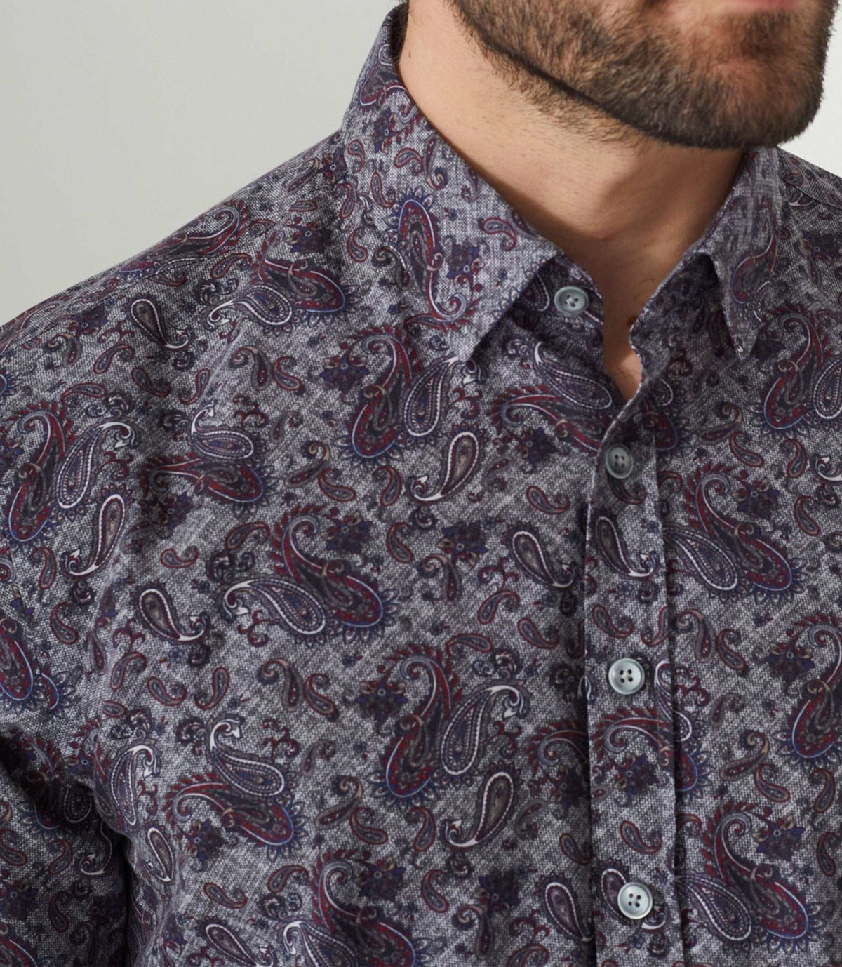 Chemise casual imprimée grise "Alan" - IZAC
