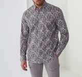 Chemise casual imprimé blanc - rouille "Albane" - IZAC