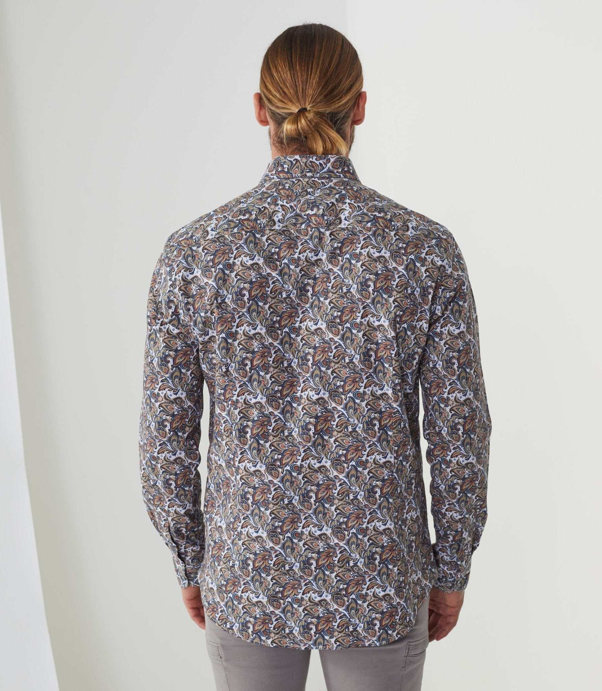 Chemise casual imprimé blanc - rouille "Albane" - IZAC