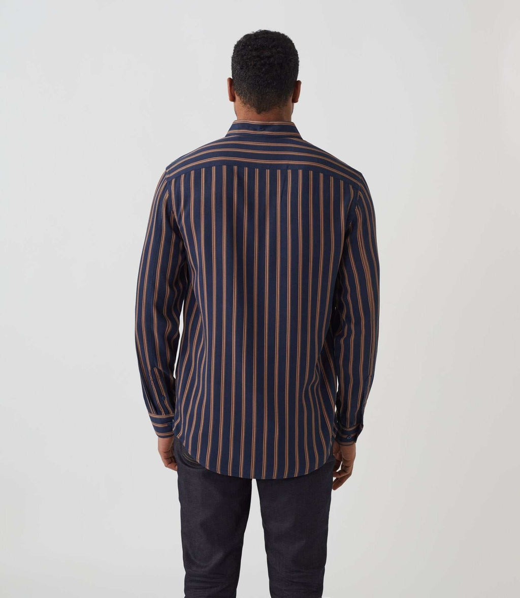 Chemise casual marine - camel "Amore" - IZAC