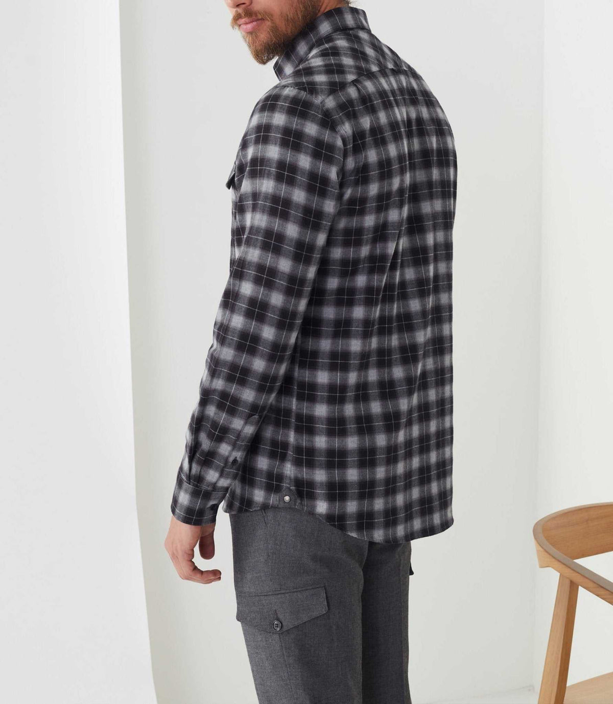Chemise casual à carreaux gris "Archy" - IZAC