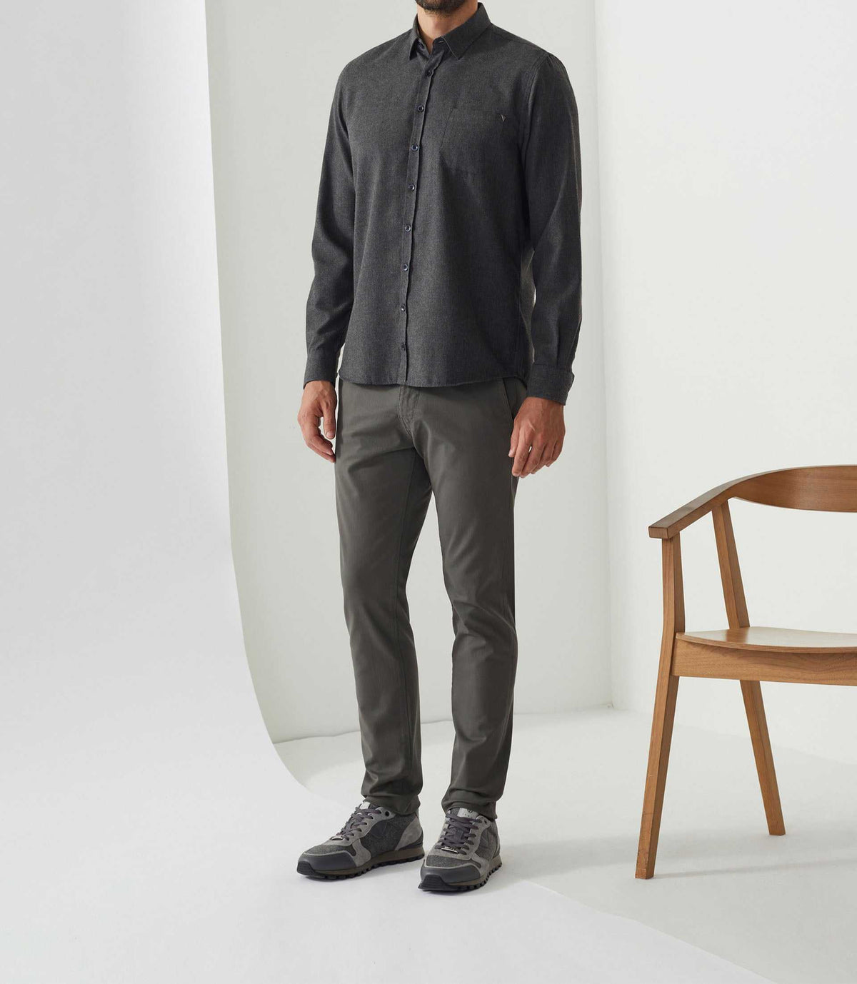 Chemise casual anthracite "Arthur" - IZAC