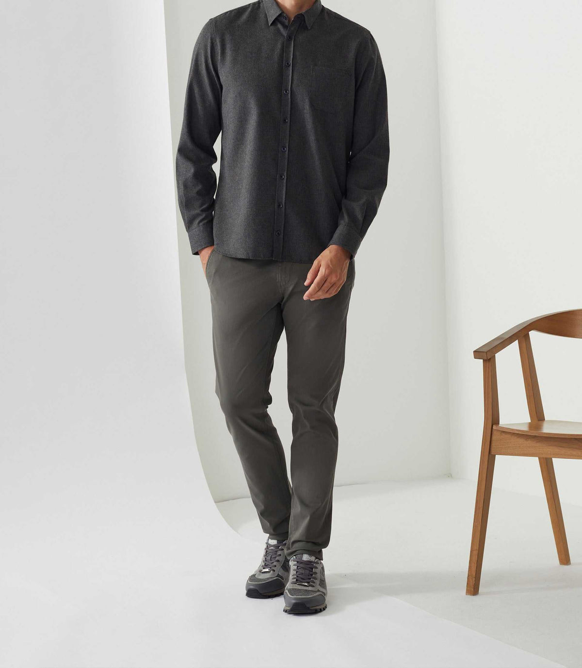 Chemise casual anthracite "Arthur" - IZAC
