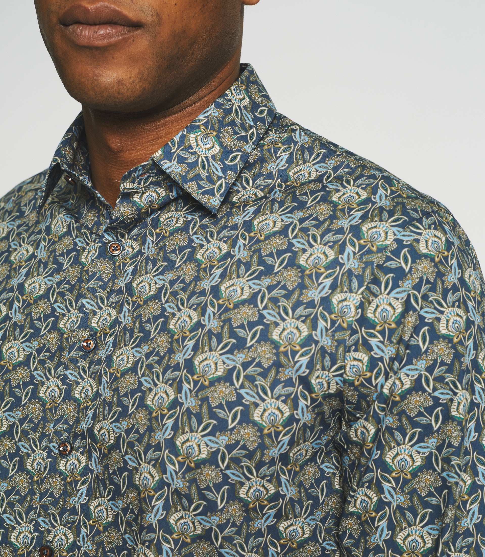 Chemise casual à imprimé bleu JASPER - IZAC