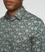 Chemise casual à imprimé bleu JASPER - IZAC