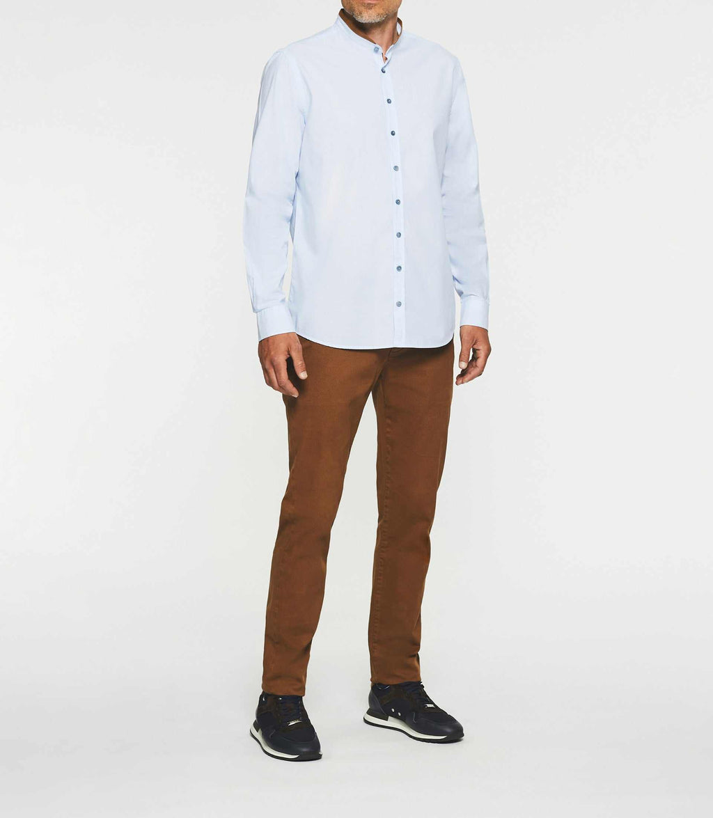 Chemise casual bleu ciel et marron JEWIS - IZAC
