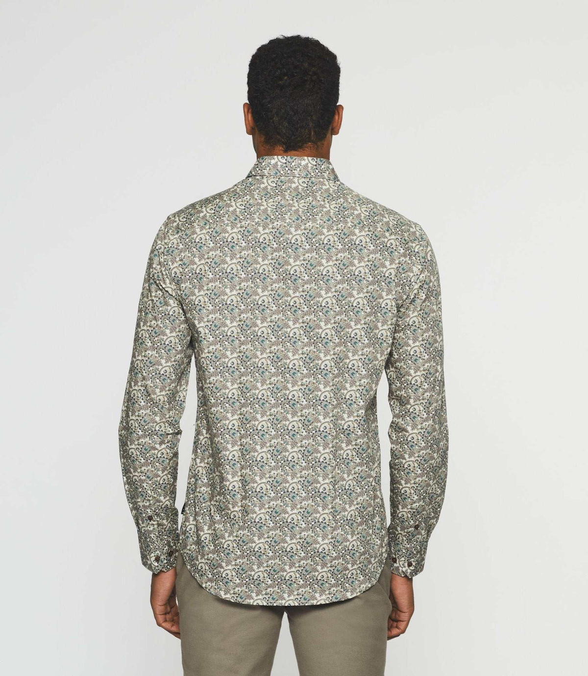 Chemise casual à imprimé beige JOAQUIN - IZAC