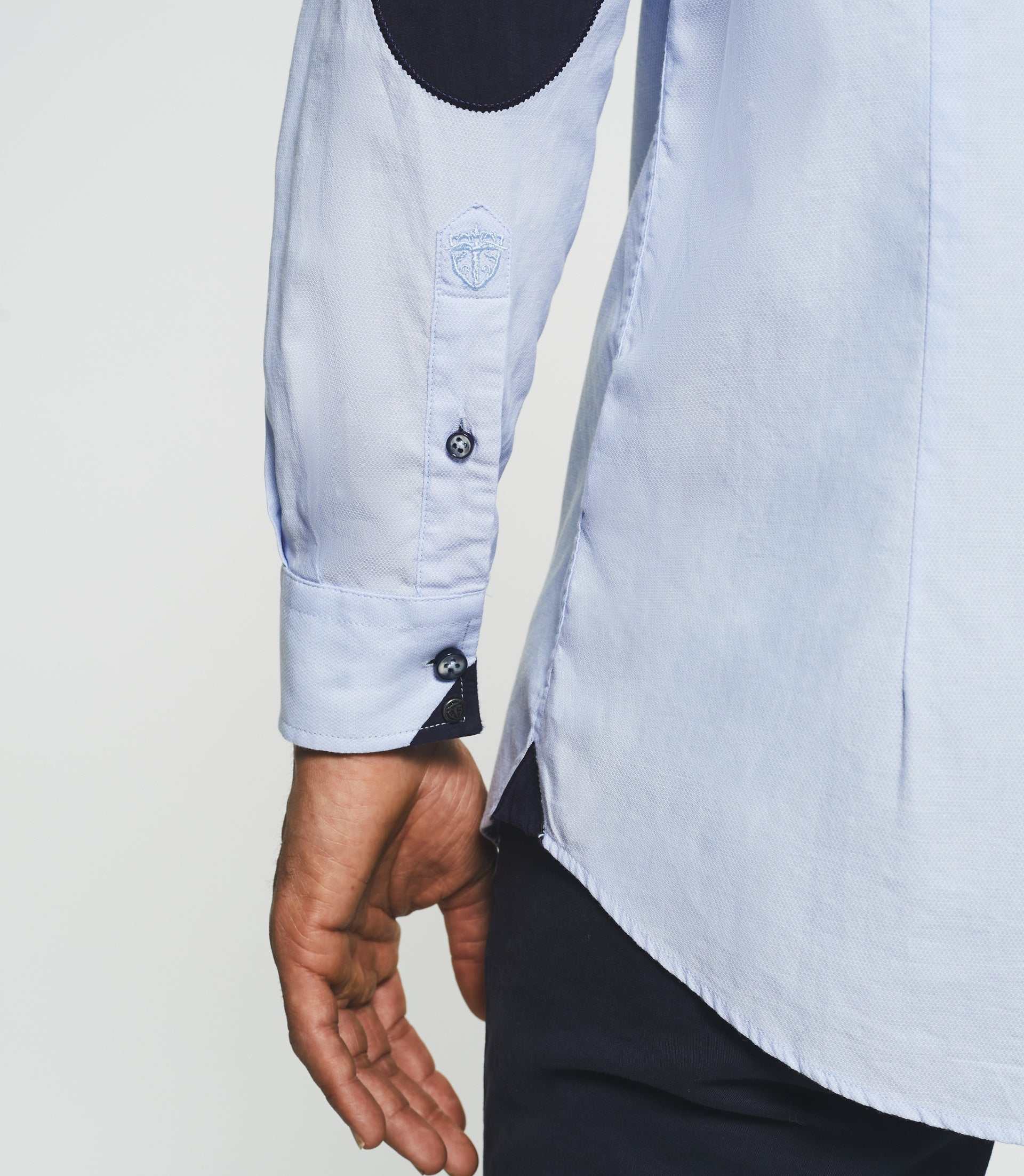 Chemise casual blanche et marine JOSH - IZAC