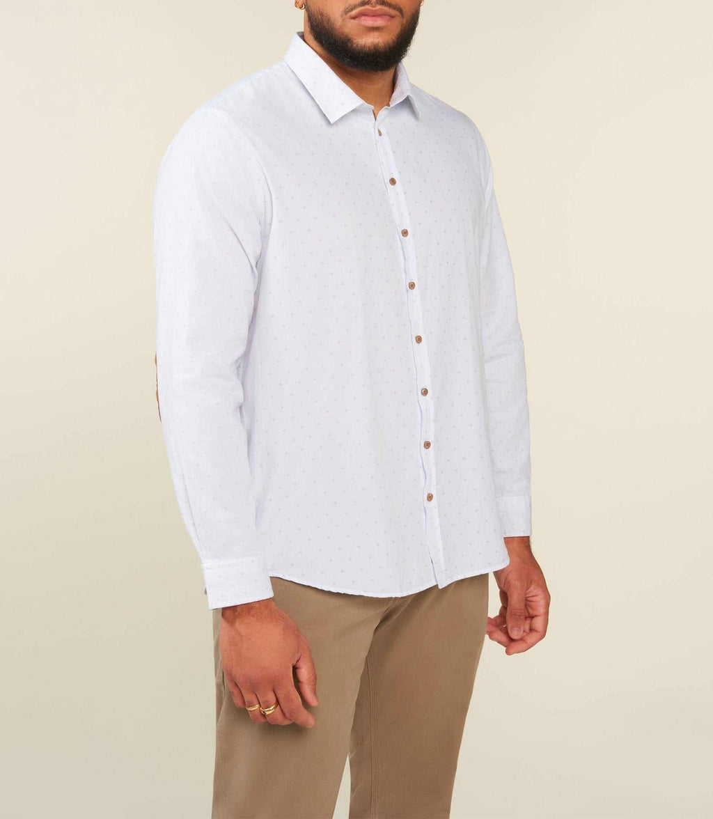 Chemise à rayures blanche et camel JULESBT - IZAC
