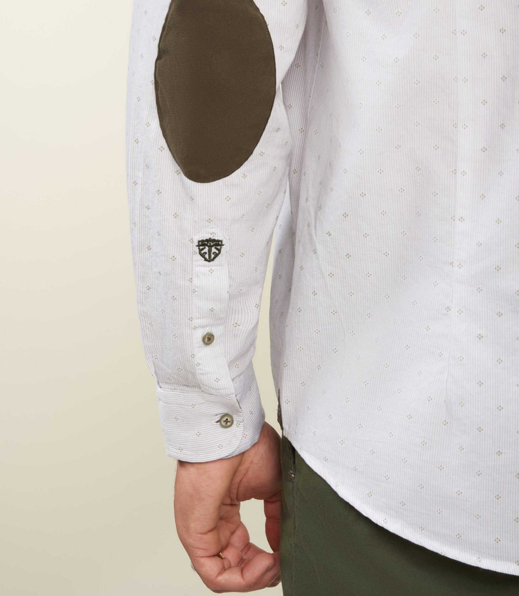 Chemise à rayures blanche et kaki JULESBT - IZAC