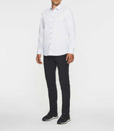 Chemise casual imprimé blanc et camel JULES - IZAC