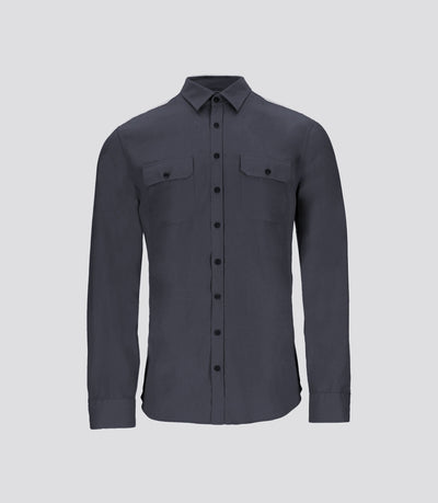 Chemise unie casual marine JULIEN