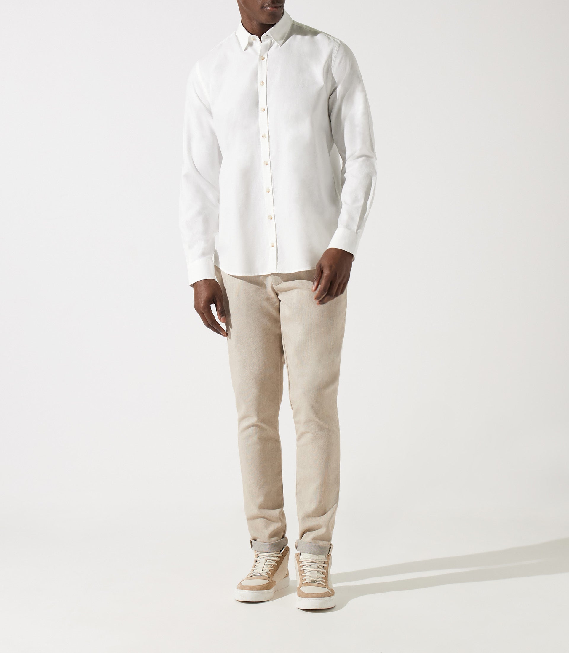 Chemise droite à coudières blanche JANIS - IZAC