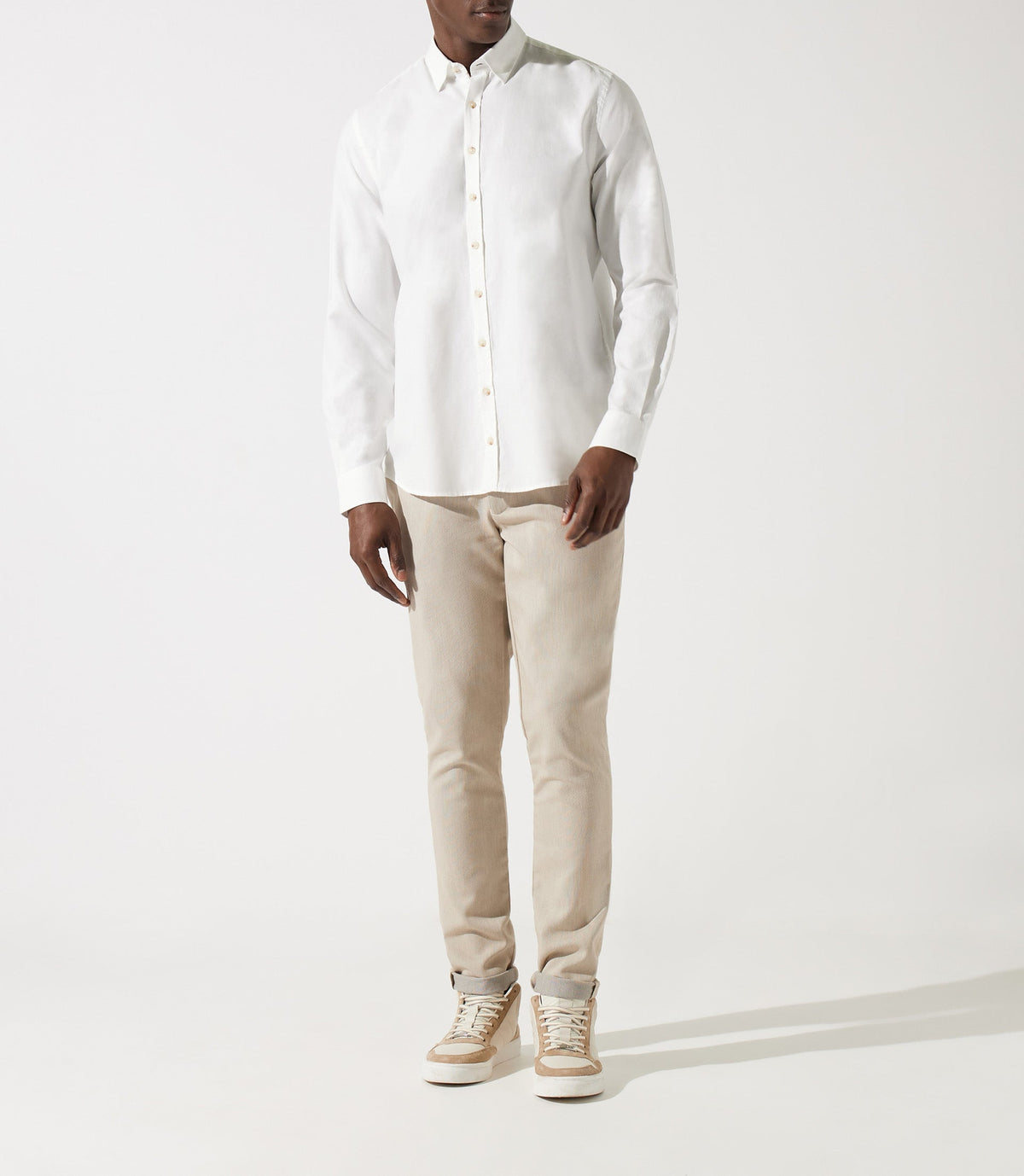 Chemise droite à coudières blanche JANIS - IZAC