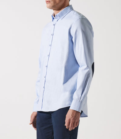 Chemise droite à coudières bleu ciel JANIS - IZAC