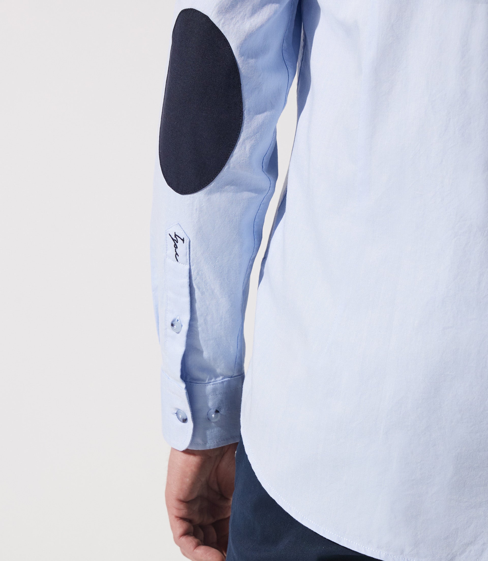 Chemise droite à coudières bleu ciel JANIS - IZAC