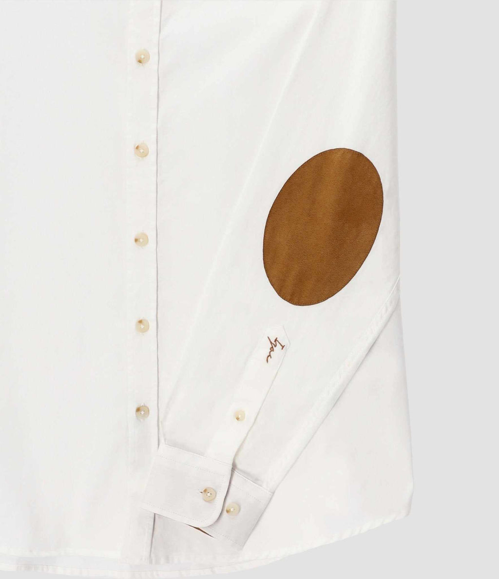 Chemise à coudières blanc et camel JASON - IZAC