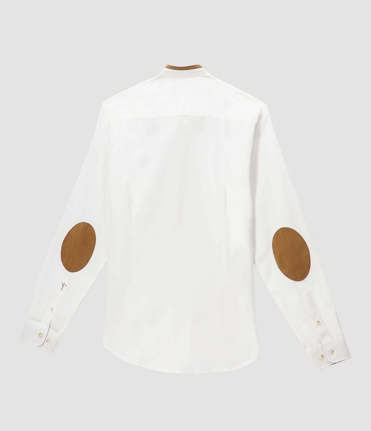 Chemise à coudières blanc et camel JASON - IZAC