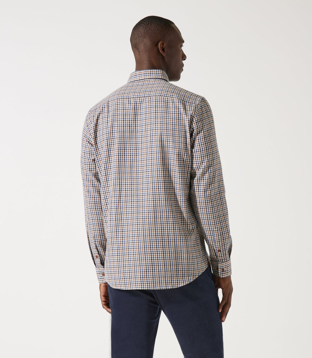 Chemise à petit carreaux marron JEAN - IZAC