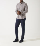 Chemise à petit carreaux marron JEAN - IZAC