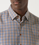 Chemise à petit carreaux marron JEAN - IZAC