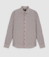Chemise à petit carreaux marron JEAN - IZAC
