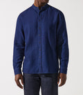 Chemise col mao bleu JEREMI - IZAC