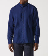 Chemise col mao bleu JEREMI - IZAC