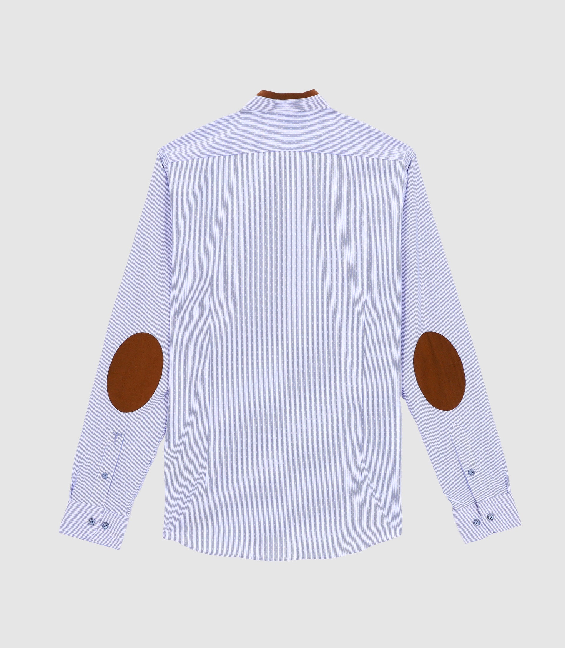 Chemise col mao à coudière bleu et blanc JOHAN - IZAC