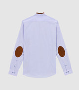 Chemise col mao à coudière bleu et blanc JOHAN - IZAC