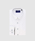 Chemise droite imprimée à coudières blanche et kaki JORGE - IZAC