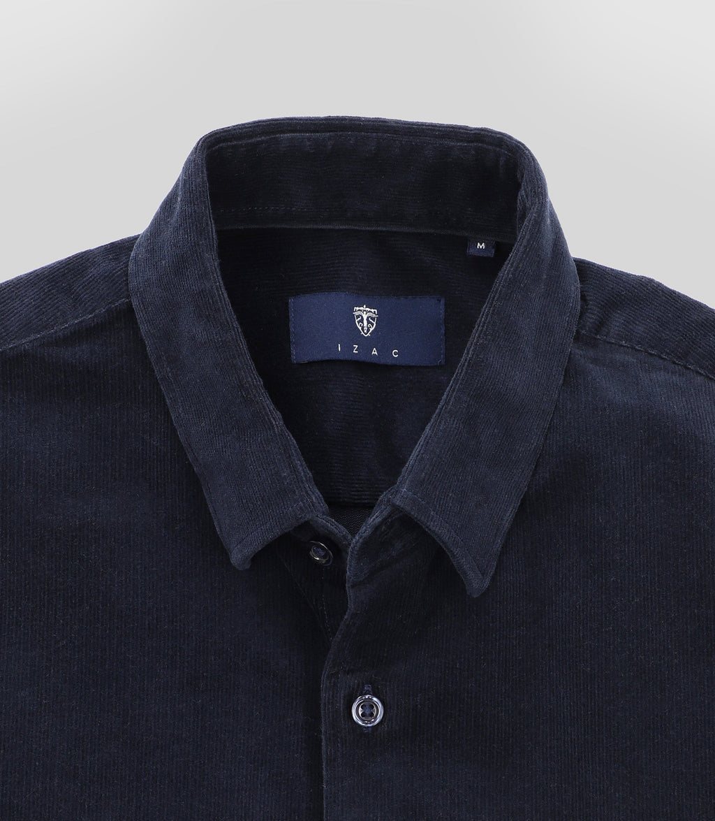 Chemise en velours marine - IZAC