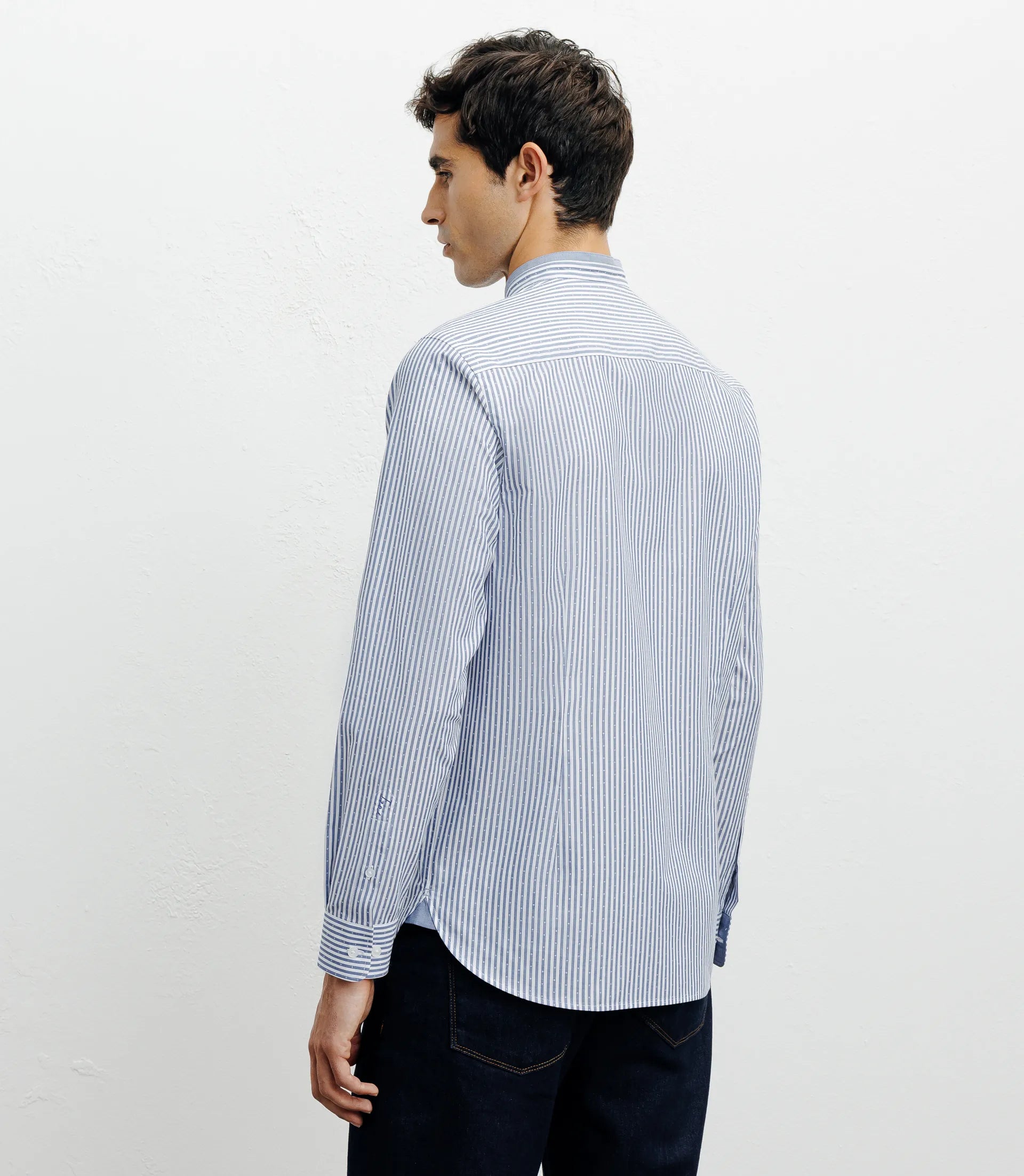 Chemise casual col mao ciel - IZAC