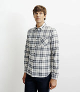Chemise casual à petits carreaux écru - IZAC