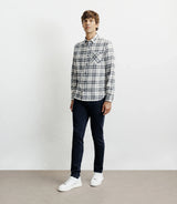 Chemise casual à petits carreaux écru - IZAC