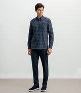 Chemise casual à petits carreaux marine - IZAC