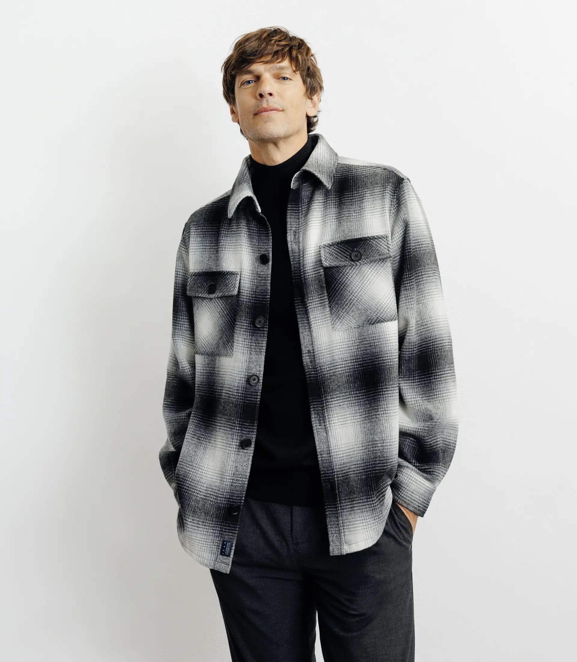 Surchemise à petits carreaux grise - IZAC