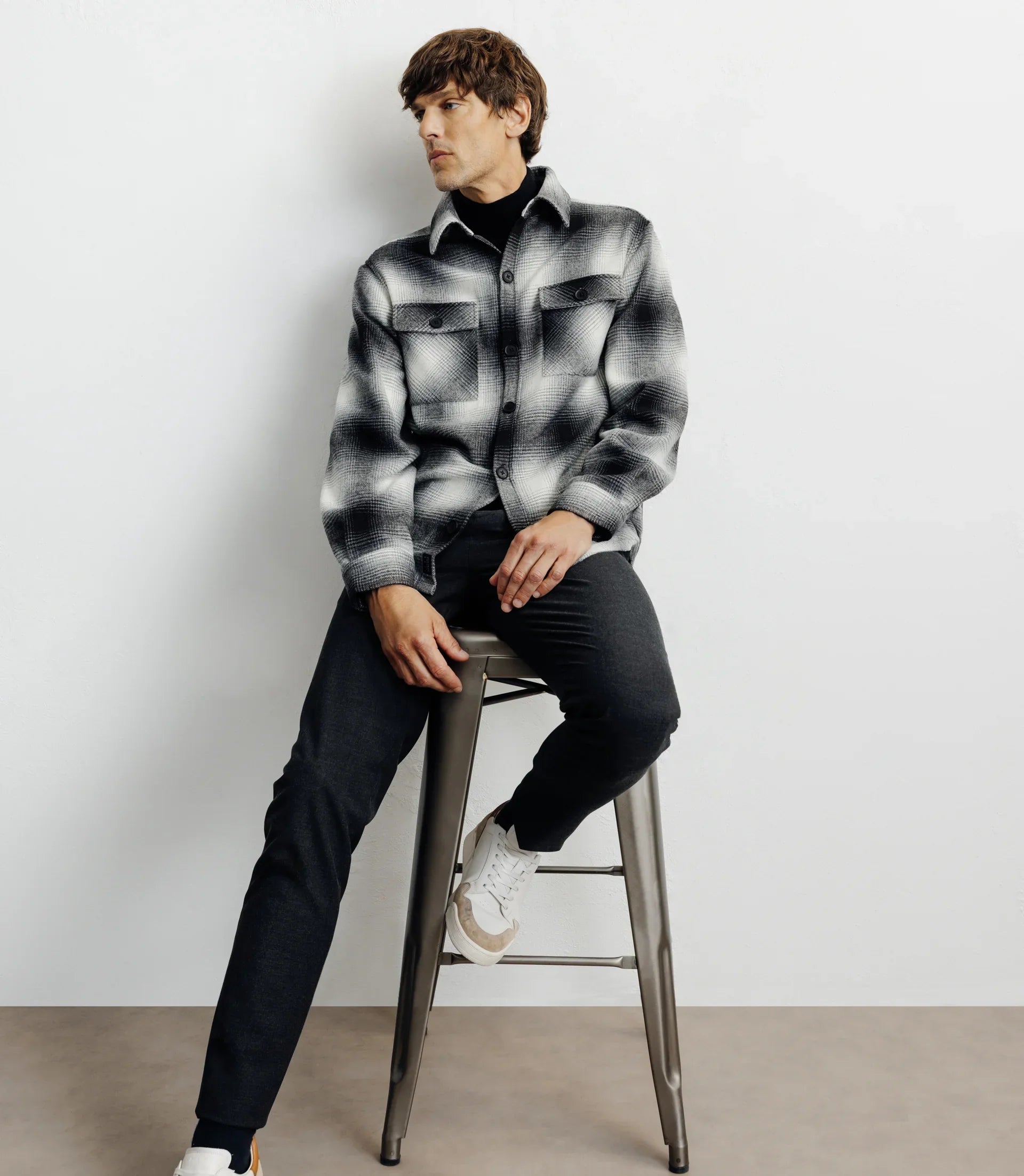 Surchemise à petits carreaux grise - IZAC