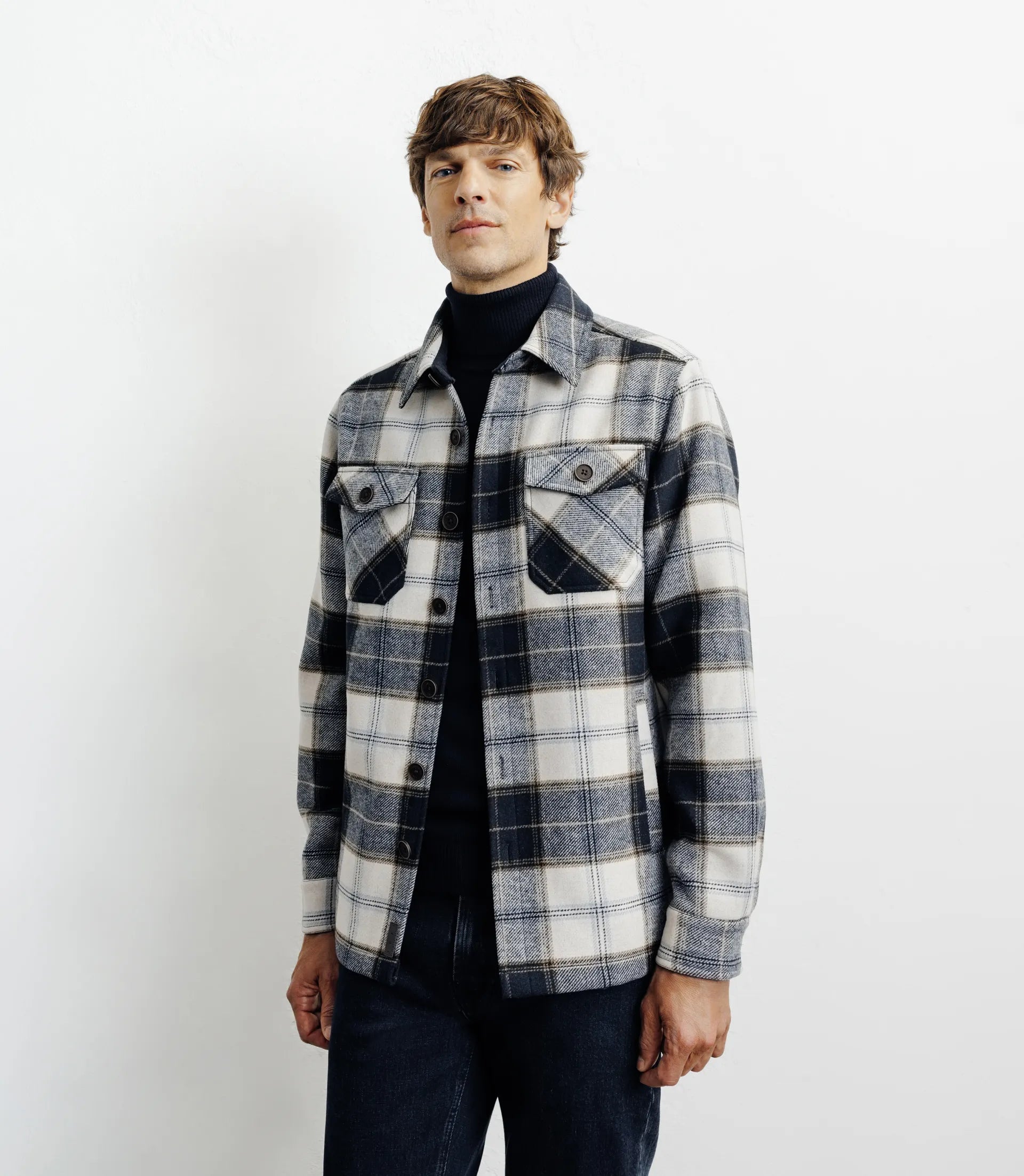Surchemise à grands carreaux marine - IZAC