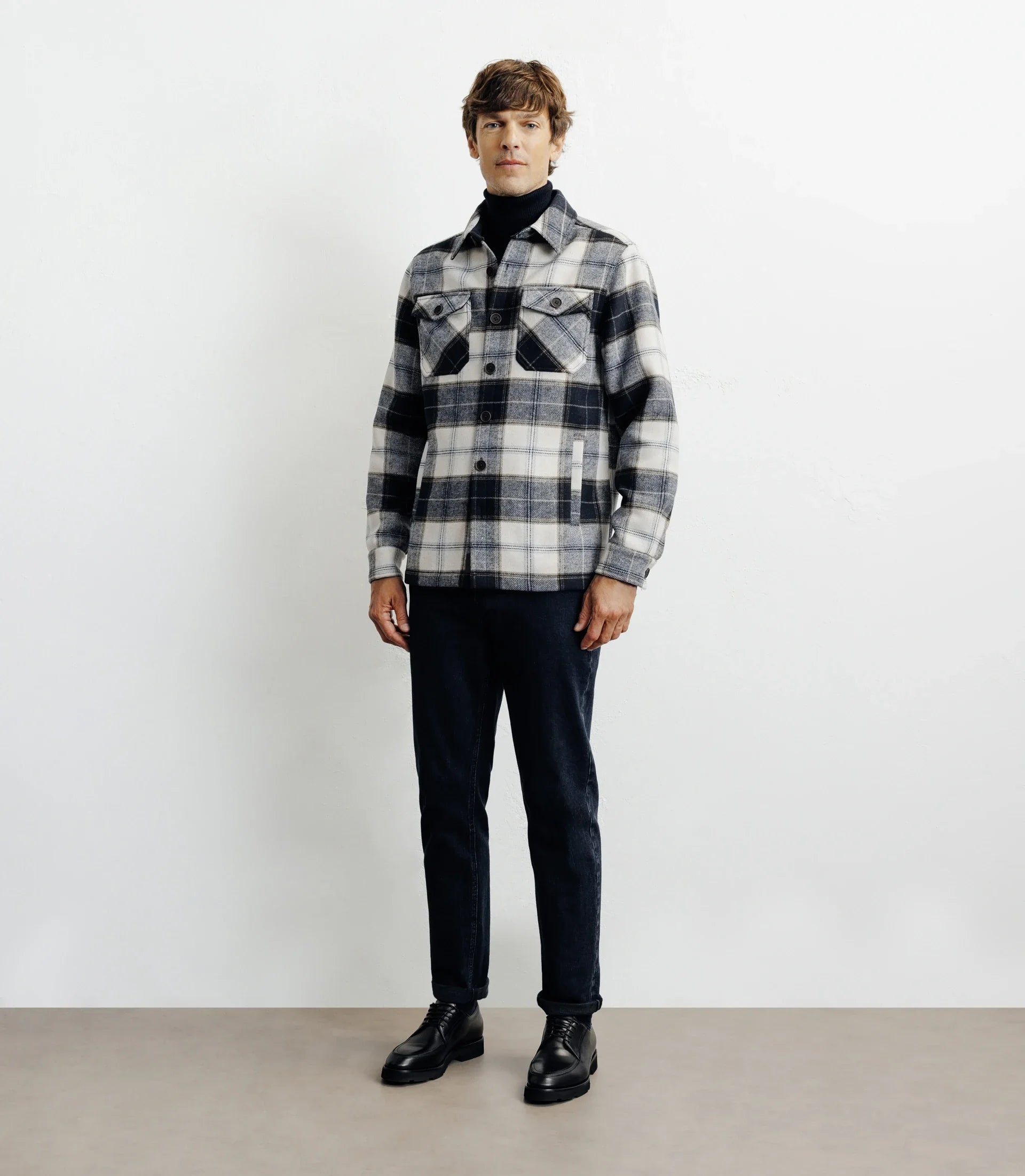 Surchemise à grands carreaux marine - IZAC