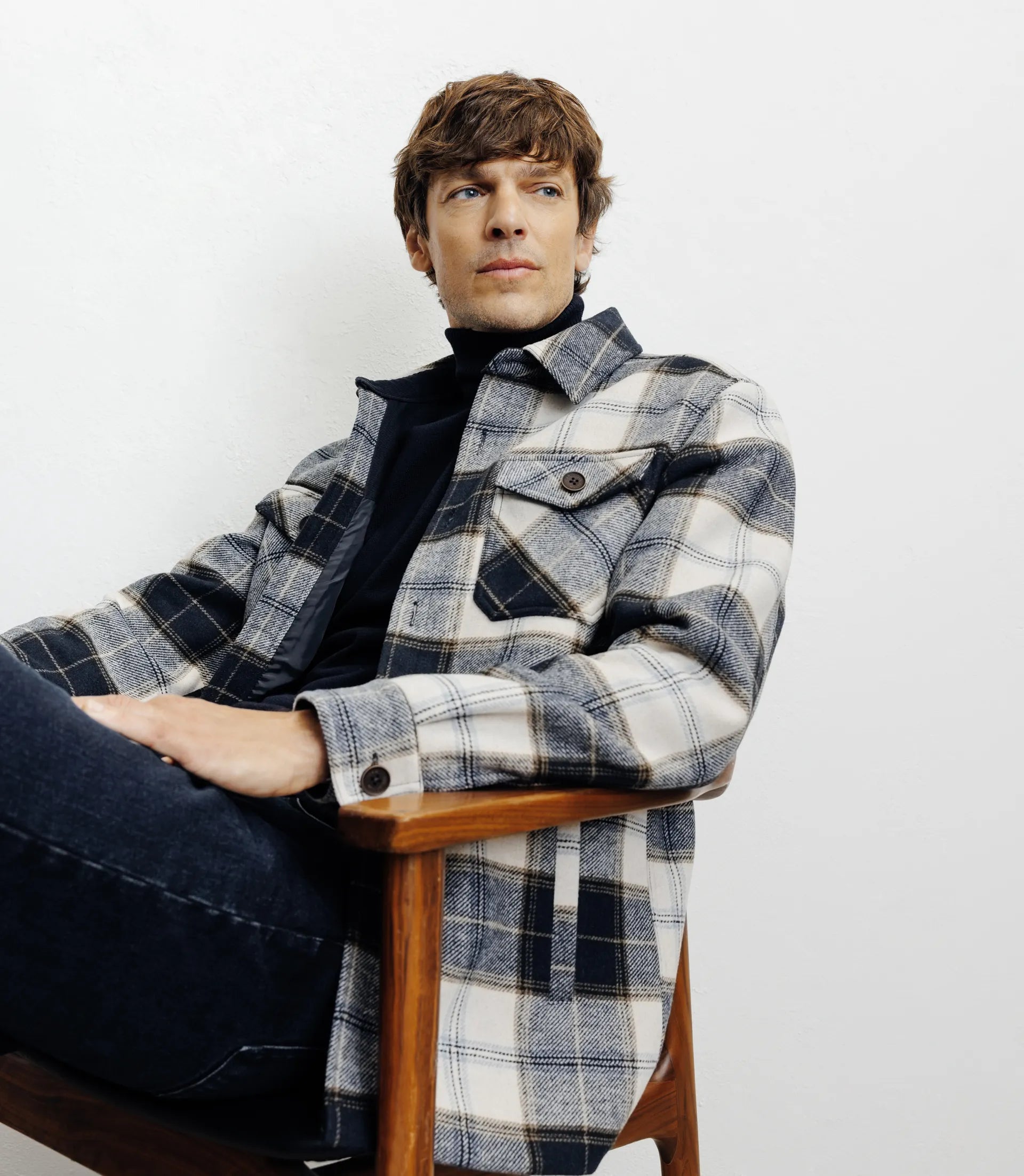 Surchemise à grands carreaux marine - IZAC