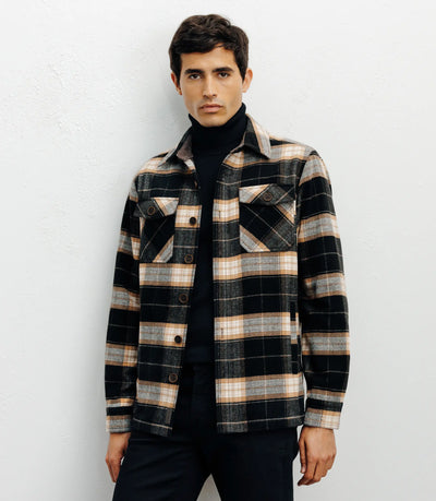 Surchemise à grands carreaux marron - IZAC